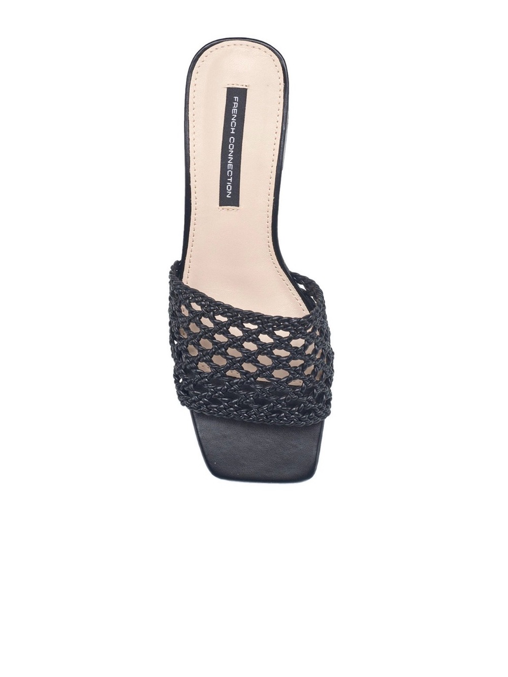 French Connection Black Woven Slide Mule